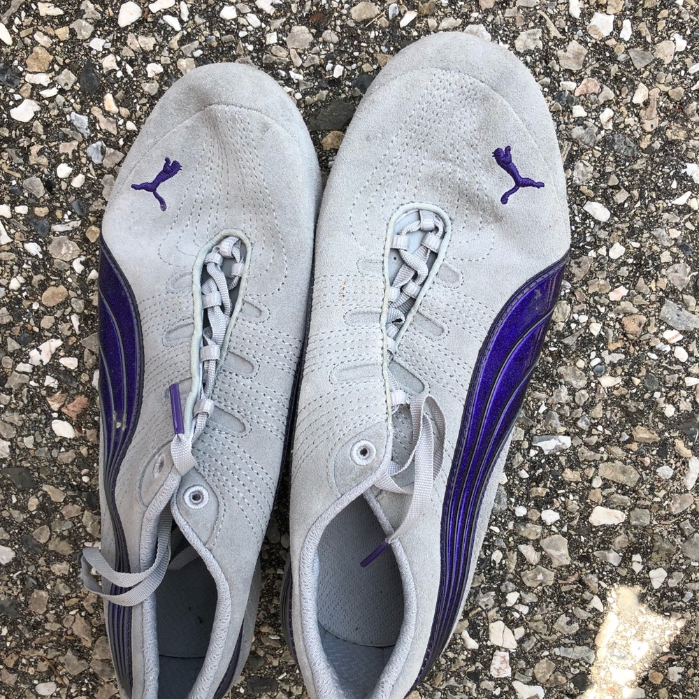 Puma grey and purple sneakers